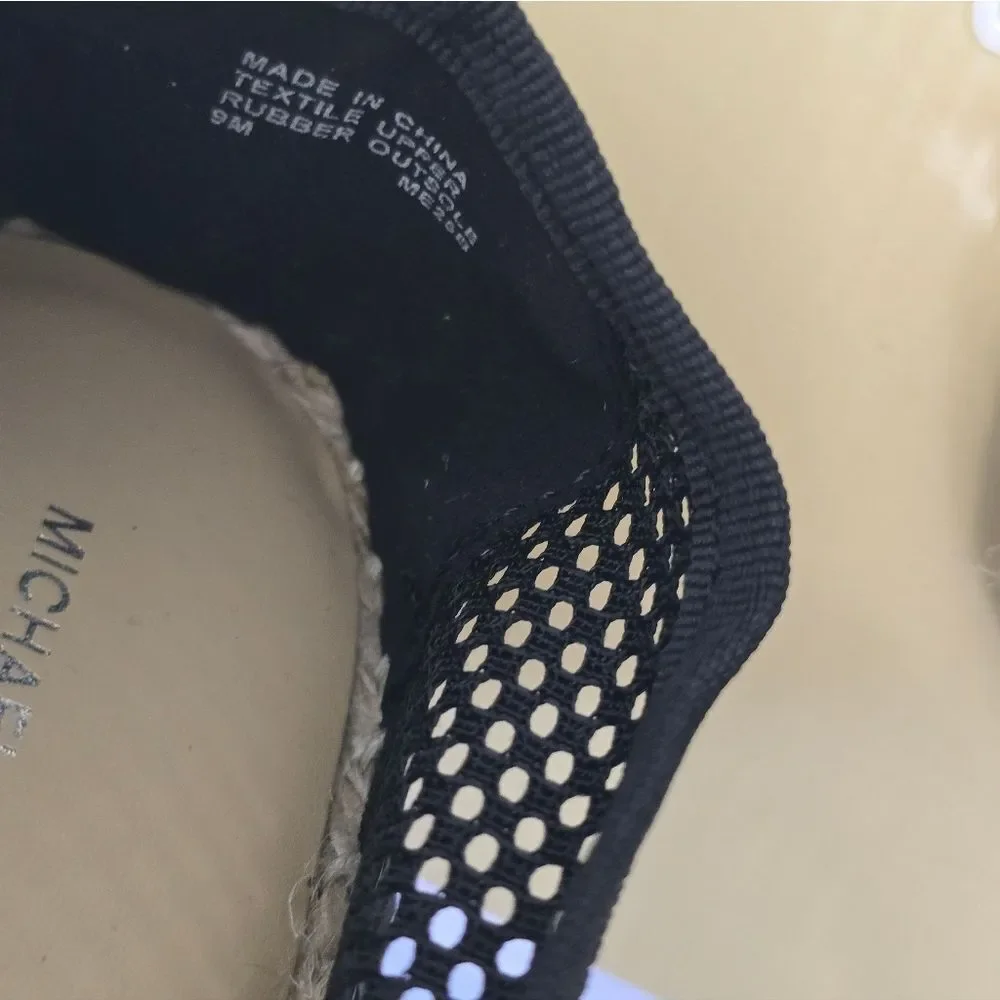 Michael Kors Black Mesh Espadrille Mary Jane Flats